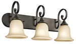 Kichler 45055OZ Monroe 3-LIGHT Vanity Olde Bronze Bathroom Wall Fixture. Fixed Price $85.00.