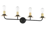 Luminance Sunset Lighting F28004-23 4-LIGHT Vanity Matte Black Brushed Satin Gld. Fixed Price $61.59.