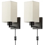 Koonting Wall Sconce Set Of 2, Rustic Lamp With Plug-in Cord. Fixed Price $54.52.