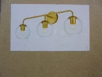 Home Decorators Lowry 30 In. 3-LIGHT Brushed Gold Vanity With Glass Shades. Fixed Price $52.46.