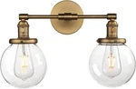 Phansthy Double Sconce Industrial 2-LIGHT Wall 5.9" Clear Glass Canopy. Fixed Price $94.00.