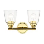 Livex Lighting Catania 2-LIGHT Polished Brass Vanity Wall Sconce Clear Glass. Fixed Price $103.18.