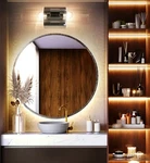 Modern Bathroom Sconces Wall Lighting With Clear Ribbed Glass, Polished.... Fixed Price $34.25.