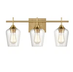 Claxy- Industrial Bathroom Vanity Lights 3-LIGHT Clear Glass Wall Sconces New. Fixed Price $60.00.