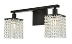Wall Sconce Light Fixture Bathroom Or Dining Vanity Crystal Black 18". Fixed Price $152.25.