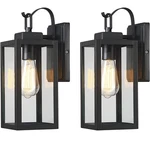 Pia Ricco Outdoor Wall Lights, Matte Black Exterior Fixture With Clear .... Fixed Price $102.39.