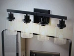 Mencolulu 24 In. 4-LIGHT Modern Black Bathroom Vanity Industrial W Shade. Fixed Price $47.45.