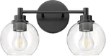 Vonluce 2-LIGHT Black Bathroom Vanity W/ Globe Glass Shades E26 Sockets. Fixed Price $49.98.