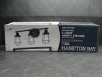 Hampton Bay Southbourne 22" 3-LIGHT Matte Black Vanity W/ Steel Cage Frame. Fixed Price $34.99.