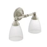 Moen Brushed Nickel Brantford 2LIGHT Dualmount Bathroom Vanity Fixture. Fixed Price $73.74.