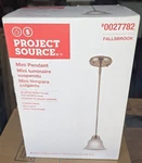 Project Source Fallsbrook Mini Pendant Light Brushed Nickel Finish 0027782. Fixed Price $10.00.
