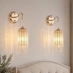 2 Pack 17'' Led Wall Light Indoor Gold Luxury Raindrop Crystal Sconce Fixture. Fixed Price $105.99.