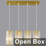 Zhllmq Gold, 4 Light, Adjustable Mini Crystal Chandelier. Fixed Price $168.03.