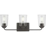 Hampton Bay Evangeline 3-LIGHT Vanity Fixture Modern Bronze Finish Seeded Glass. Fixed Price $40.46.