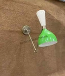 Adjustable Wall Lamp Green & White Italian Sconce Stilnovo Swing Arm. Fixed Price $98.75.