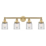 Innovations Small Bell 4LT 34" Bath Vanity Light, Brass/clear 616-4W-BB-G52. Fixed Price $503.80.