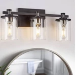 3 Bathroom Fixtures, Modern Black And Nickel Vanity Lights Over M.... Fixed Price $49.99.