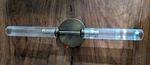 Pottery Barn Cooper Ribbed Glass Double Tube Sconce (20")-BRASS-OPEN Box. Fixed Price $139.00.