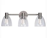 Kenroy Home 92093BS Edis 26.6 In. 3-LIGHT Brushed Steel Bathroom Vanity. Fixed Price $79.99.