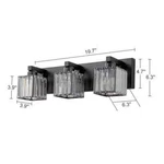 Edislive Orillia 19.7" 3-LIGHT Black Bathroom Vanity With Crystal Shades. Fixed Price $90.00.