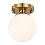 Gold Semi Flush Mount Ceiling Light 5.9" Globe Opal Glass Shade Mid-century M.... Fixed Price $51.18.