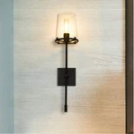 New Restoration Hardware Pauillic Style Black Iron & Glass Wall Sconce Torch 26". Fixed Price $198.00.