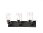Z-lite 462-3V Bronze Savannah 3-LIGHT 23"W Vanity With Clear Glass Shades. Fixed Price $169.99.