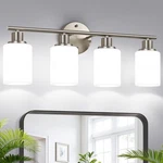 Zarbitta 4-LIGHT Bathroom Fixtures, Brushed Nickel Modern Vanity Lights.... Fixed Price $119.74.