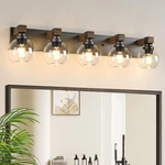 Lmnlvn Farmhouse Bathroom Vanity Fixtures 5-LIGHT Wood. Fixed Price $170.71.