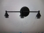 Hampton Bay Marsden 23.5 In. 3-LIGHT Matte Black Contemporary Vanity. Fixed Price $38.66.