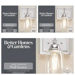 3 Pack- Better Homes & Gardens-chandler Chrome Finish Wall Sconce W/ 1 Led Bulb. Fixed Price $74.95.