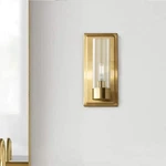 Home Decorators Collection Closmere 5 In Brushed Gold Wall Sconce W/ Glass Shade. Fixed Price $29.88.