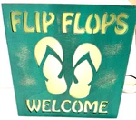 Beach House Decor Accent Flip Flops Welcome Lighted Sign Lamp Whimsical. Fixed Price $18.99.