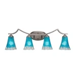 Toltec Zilo Light Bath Bar, Graphite, 5.5" Teal Crystal Shade 554-GP-725. Fixed Price $391.60.