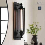 Lnc Modern Industrial Black 1-LIGHT Wall Sconce W/cage For Hallway & Dry Areas.. Fixed Price $35.99.