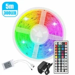 Eeekit 3528 Smd 10M 32FT Rgb 600LEDS Light Strip 12V Power +44KEY Ir Remote. Fixed Price $15.35.