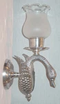 Gatco Swan Brushed Satin Nickle Candle Wall Sconce With Glass Etched Chimney New. Fixed Price $199.99.