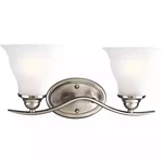 Progress Lighting Trinity Collection 2-LIGHT Brushed Nickel Bath Vanity. Fixed Price $88.00.