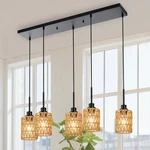 Melucee 5-LIGHT Rattan Kitchen Island Chandelier Linear Farmhouse Pendant. Fixed Price $89.99.
