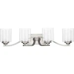 Progress Lighting Kene 4-LIGHT Brushed Nickel Clear Glass Craftsman Vanity. Fixed Price $102.99.