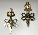 Vintage Pair Brass Wall Sconces Candle Holders Gothic Fleur Lis Swing Arm. Fixed Price $32.85.