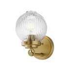 Maxim Lighting Kasbah Wall Sconce, Satin Brass/clear Ribbed - 15191CRSBR. Fixed Price $71.40.