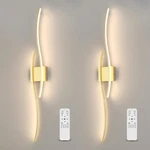 Modern Led Wall Sconce Set Of Two With Remote Control, 40" Dimmable Scon.... Fixed Price $133.82.