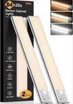 Gritin 10.2INCH Under Cabinet Lighting Rechargeable 84 Led Super Bright, 3-COLOR. Fixed Price $7.96.