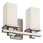 Kichler Tully 15 2 Light Vanity Satin Etched Cased Opal Glass Antique. Fixed Price $395.96.