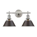 Golden 3306-BA2-PW-RBZ Orwell 18.25" 2-LIGHT Bath Vanity In Pewter W/ Bronze. Fixed Price $219.99.