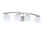 Hampton Bay Architecture 4-LIGHT Vanity Fixture Brushed Nickel Finish New Box. Fixed Price $35.95.