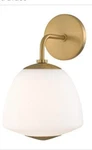 Jane 1-LIGHT Aged Brass Contemporary Wall Sconce W/novelty Glass Shade By Mitzi. Fixed Price $117.00.