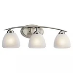 Kichler 45119NI Calleigh 3-LIGHT Brushed Nickel Vanity With Satin Glass. Fixed Price $99.99.