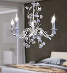Wrought Iron Chandelier With Roses 5 Lights White Shabby Provencal Style. Fixed Price $496.34.